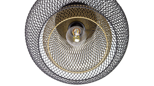 Pendelleuchte Globo lighting aus Metall in Schwarz GLOBO Lampen Serie Selina - Hängelampe schwarzes & goldenes Metall – Durchmesser ca. 45 cm