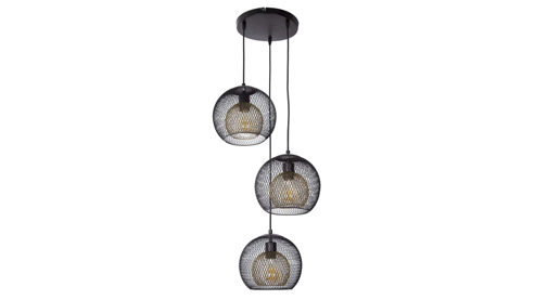 Pendelleuchte Globo lighting aus Metall in Schwarz GLOBO Lampen Serie Selina - Hängelampe schwarzes & goldenes Metall – Durchmesser ca. 45 cm