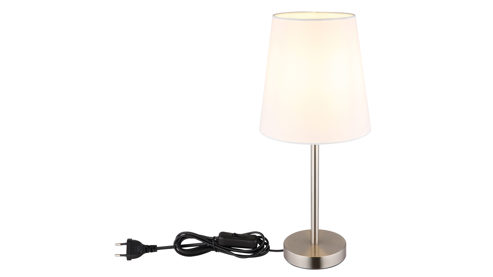 Tischleuchte Globo lighting aus Metall in Metallfarben GLOBO Lampen Serie Joris - Tischlampe Nickel & weißer Lampenschirm - Höhe ca. 45 cm