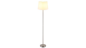 Stehleuchte Globo lighting aus Metall in Metallfarben GLOBO Lampen Serie Joris - Stehlampe Nickel & weißer Lampenschirm - Höhe ca. 151 cm