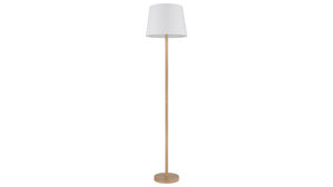 Stehleuchte Globo lighting aus Metall in Holzfarben GLOBO Lampen Serie Joris - Stehlampe Kiefer & weißer Lampenschirm - Höhe ca. 151 cm