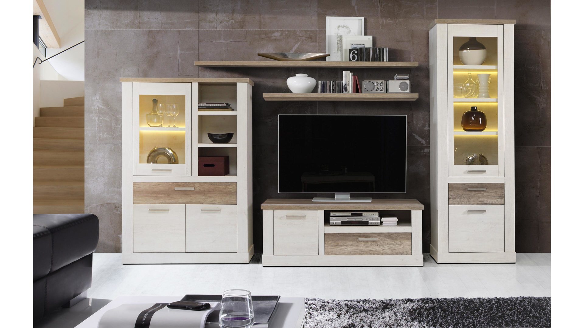 Wohnkombination Weiss Pinienfarbene Antik Eichefarbene Lamstedt Cuxhaven Bremerhaven