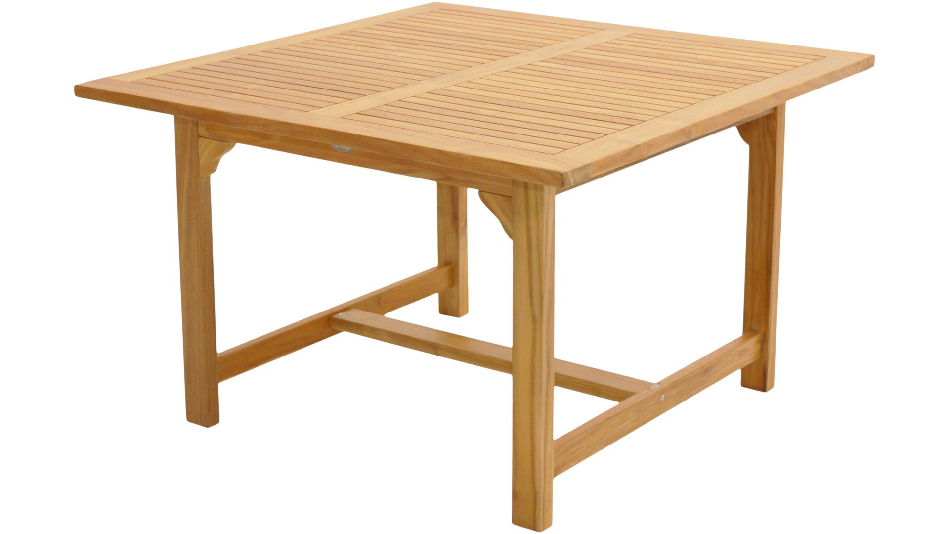 Gartentisch Ploß aus Holz in Holzfarben Ploß® Teakholztisch Coventry als Massivholzmöbel honigfarbenes Teakholz – ca. 120 x 120 cm