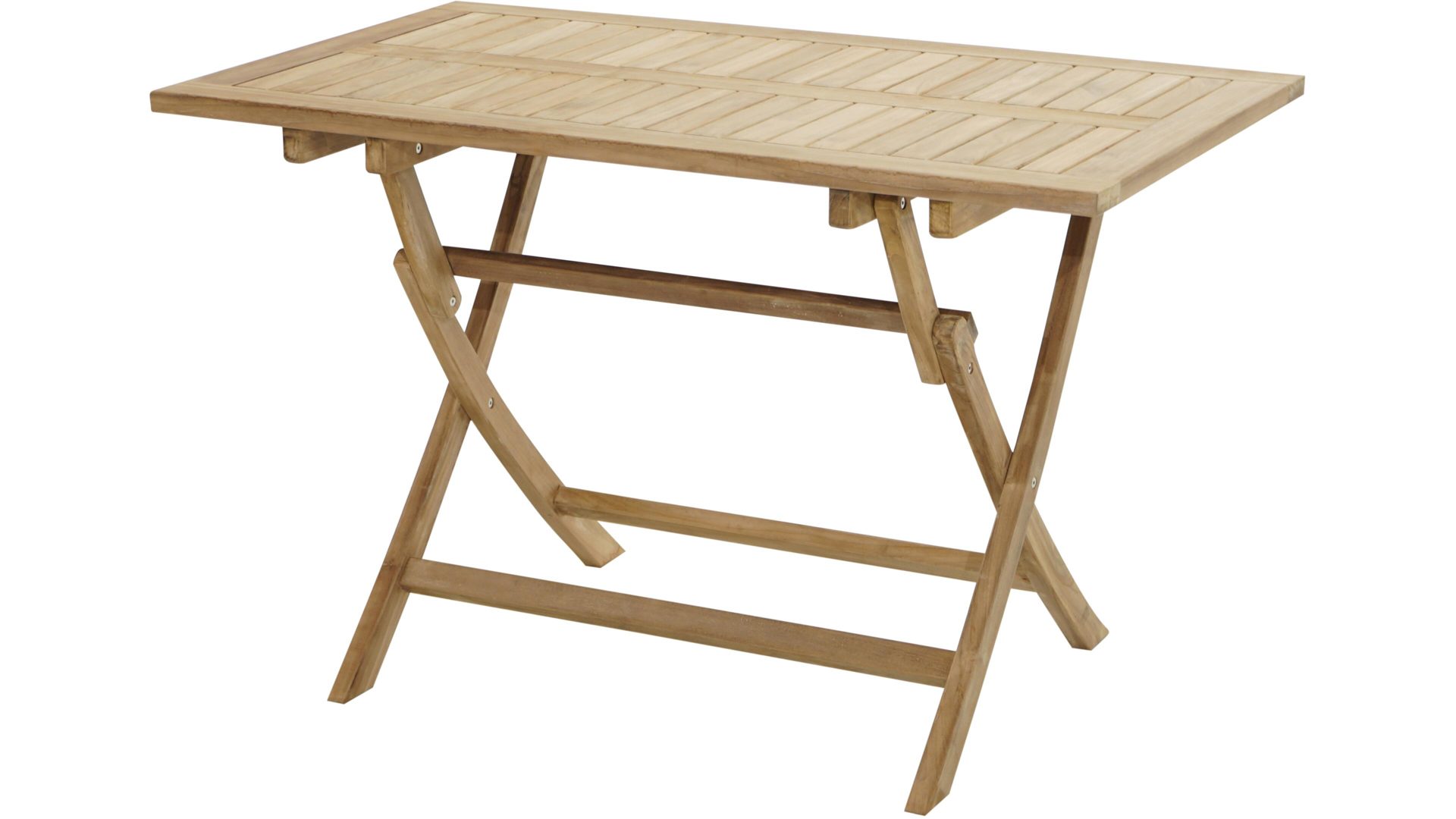 Gartentisch Ploß aus Holz in Holzfarben Ploß® Klapptisch York als Gartenmöbel honigfarbenes Teakholz – ca. 120 x 70 cm