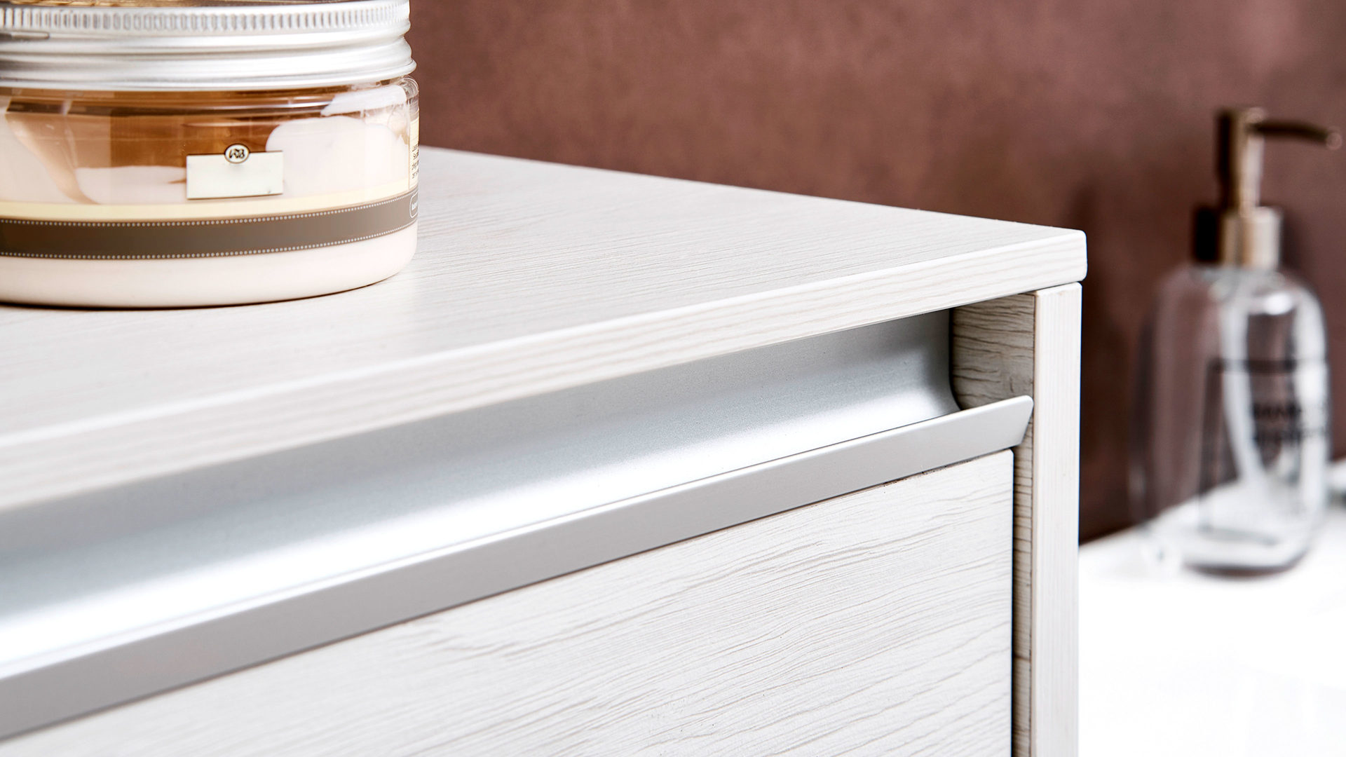 Badmöbel-Set Pelipal aus Holz in Weiß pelipal Serie 6040 - Badmöbel-Set weiße Eiche – dreiteilig