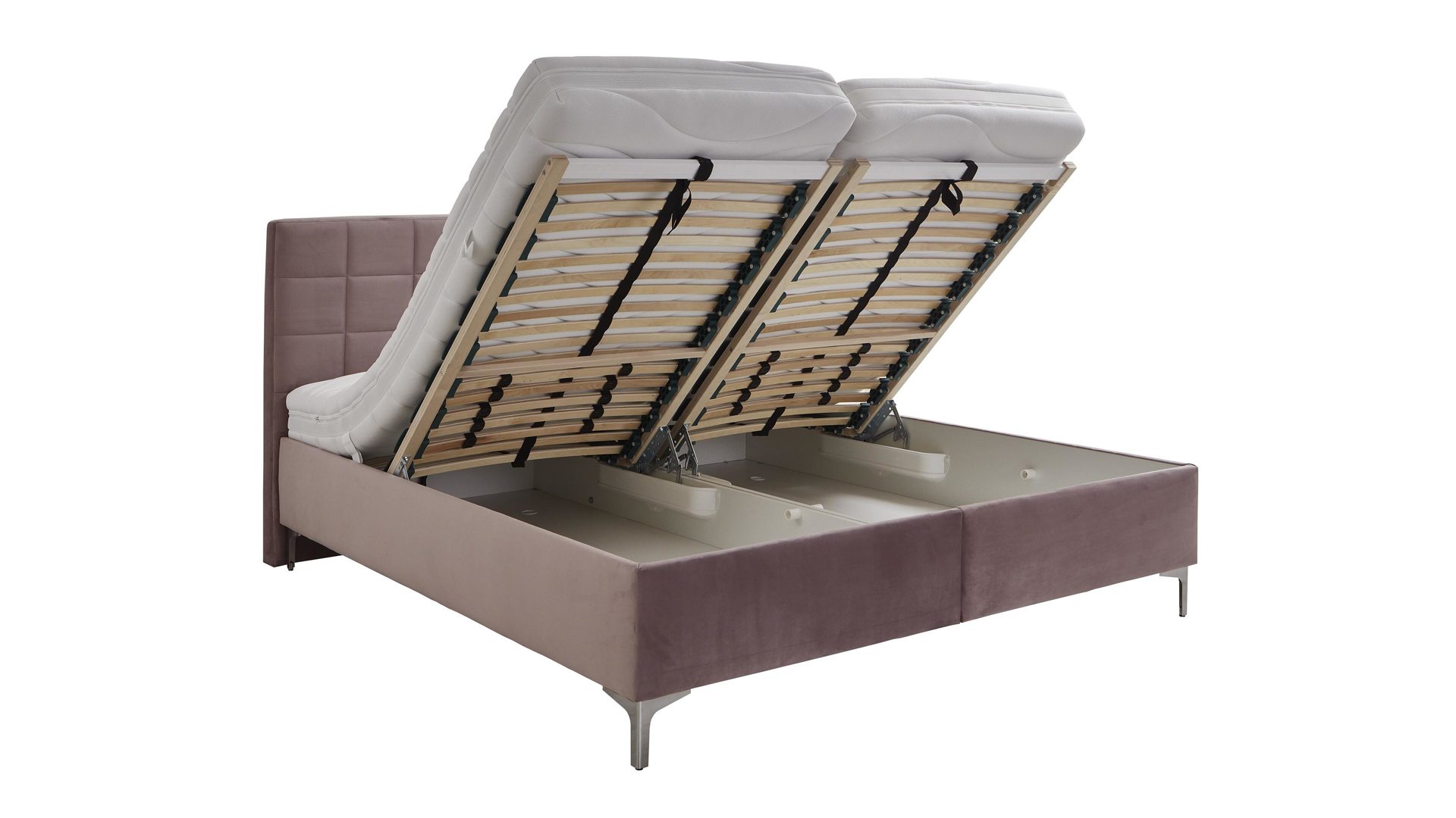 Polsterbett comfortmaster besser sitzen, liegen, leben aus Stoff in Rosa Comfortmaster Base Express - Polsterbett roséfarbener Bezug 1060 - Liegefläche ca. 180 x 200 cm