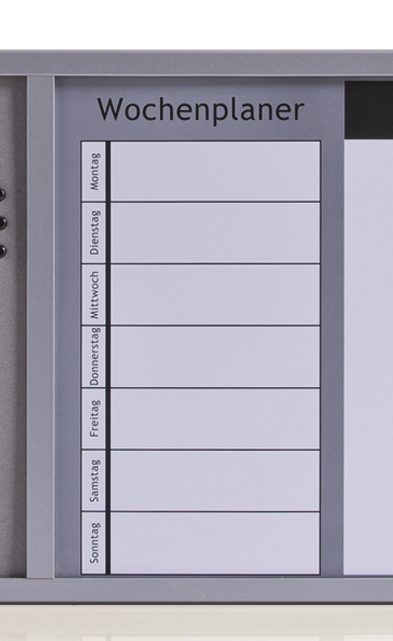 Magnettafel Zeller present aus Metall in Grau Wochenplaner & Kombitafel 3 in 1 alufarbenes Metall & Kork - ca. 60 x 40 cm
