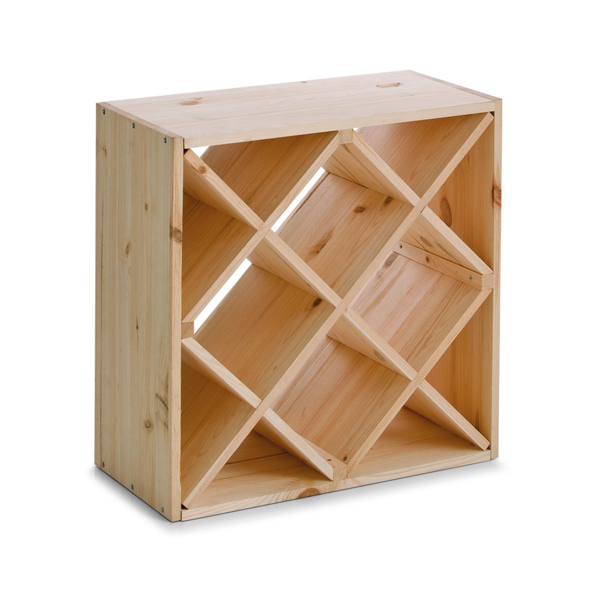 Weinregal Zeller present aus Holz in Holzfarben Weinregal - Flaschenregal unbehandeltes Kiefernholz - ca. 52 x 52 cm
