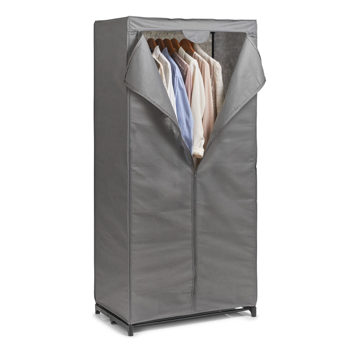 Kleiderschrank Zeller present aus Stoff in Grau Textil-Kleiderschrank graues Vlies - 16 Fächer