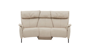 Dreisitzer comfortmaster besser sitzen, liegen, leben aus Leder in Beige Comfortmaster Serie 4867 - Trapezsofa marmorfarbenes Longlife-Leder LG18 - Breite ca. 227 cm