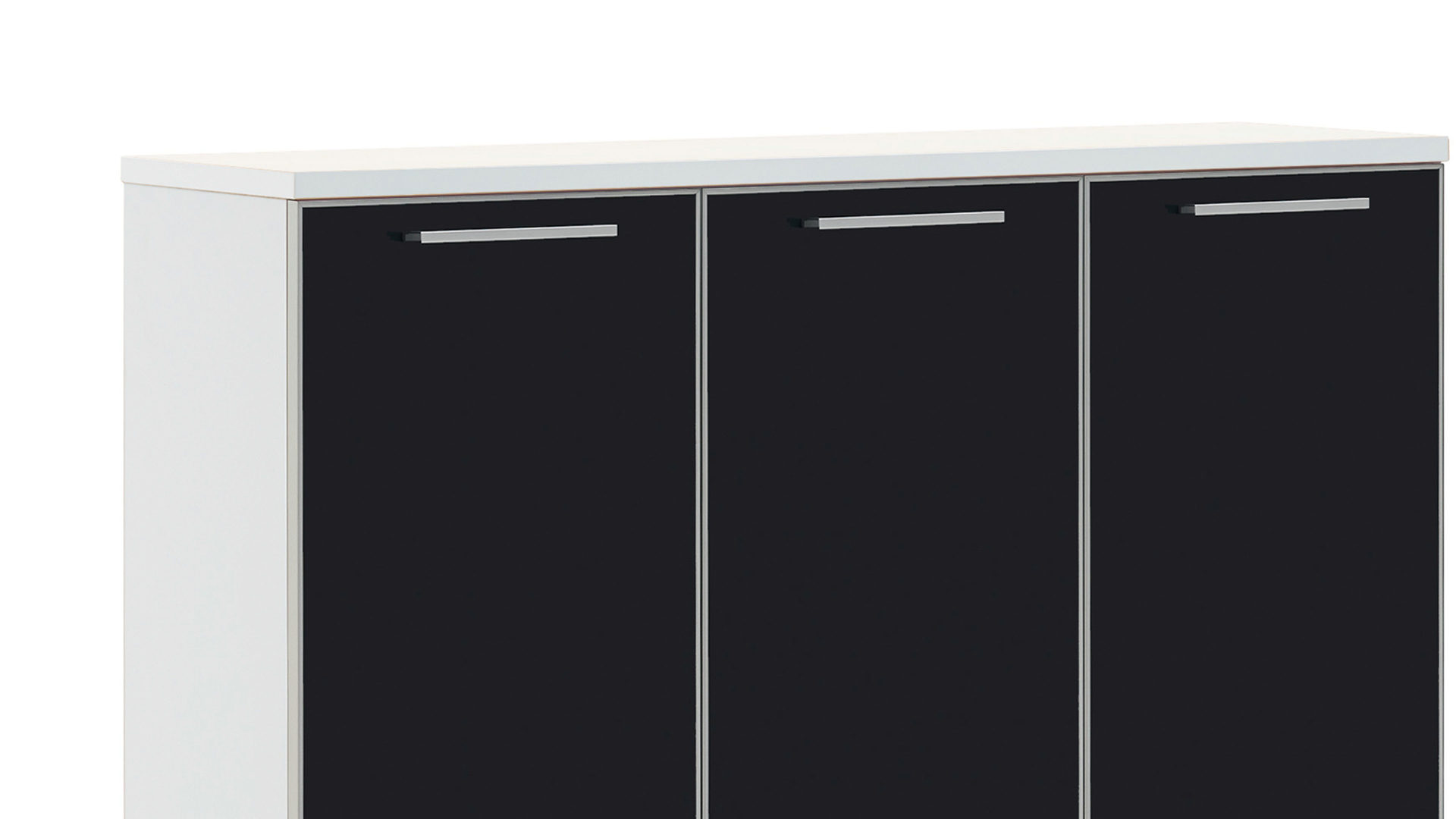 Schuhschrank Voss möebel aus Holz in Schwarz VOSS MÖBEL Schuhkommode Santina bzw. Schuhschrank weißer Lack & anthrazitfarbenes Glas – drei Türen