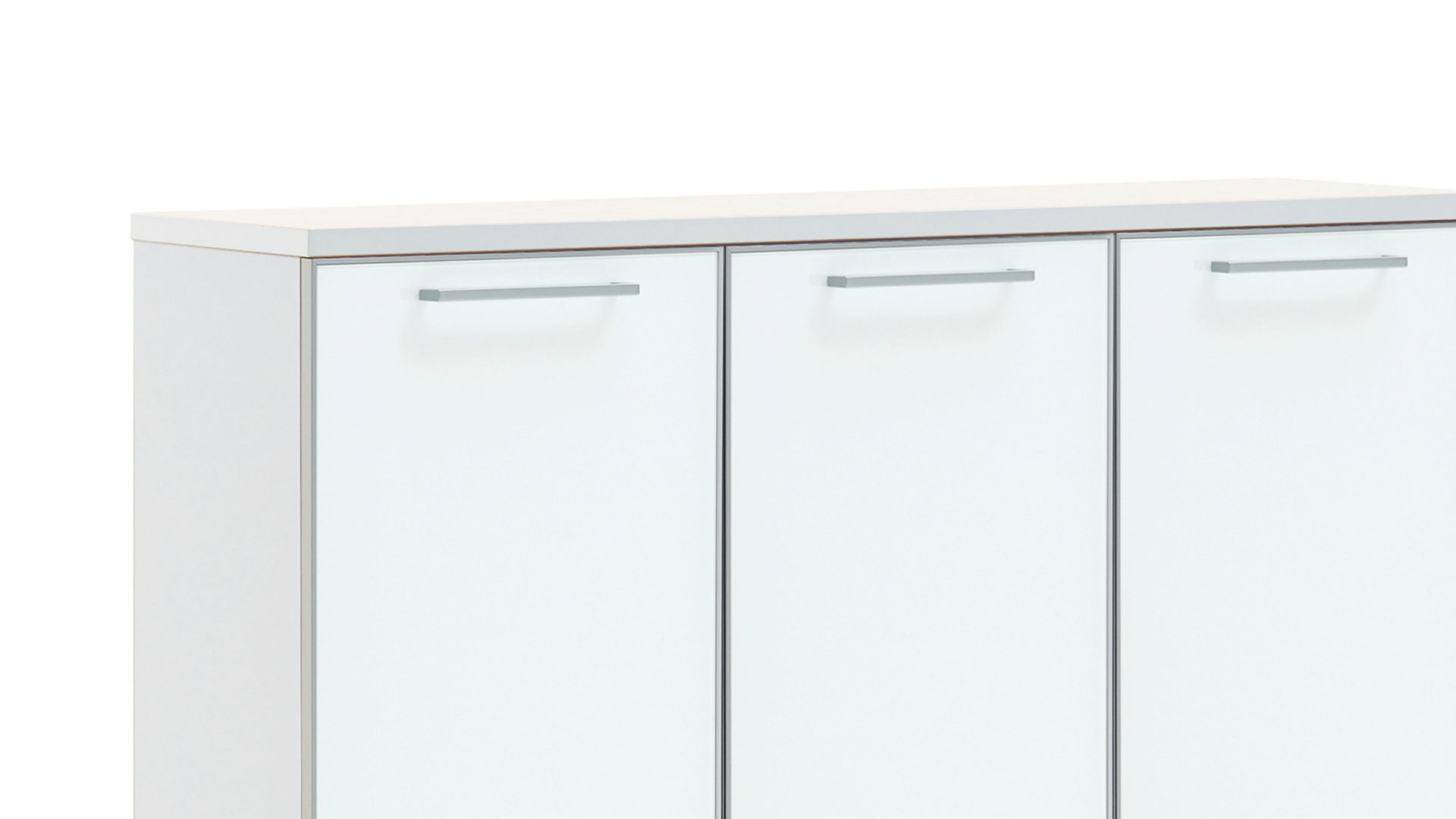 Schuhschrank Voss möebel aus Holz in Weiß VOSS MÖBEL Schuhkommode Santina bzw. Schuhschrank weißer Lack & weißes Glas – drei Türen