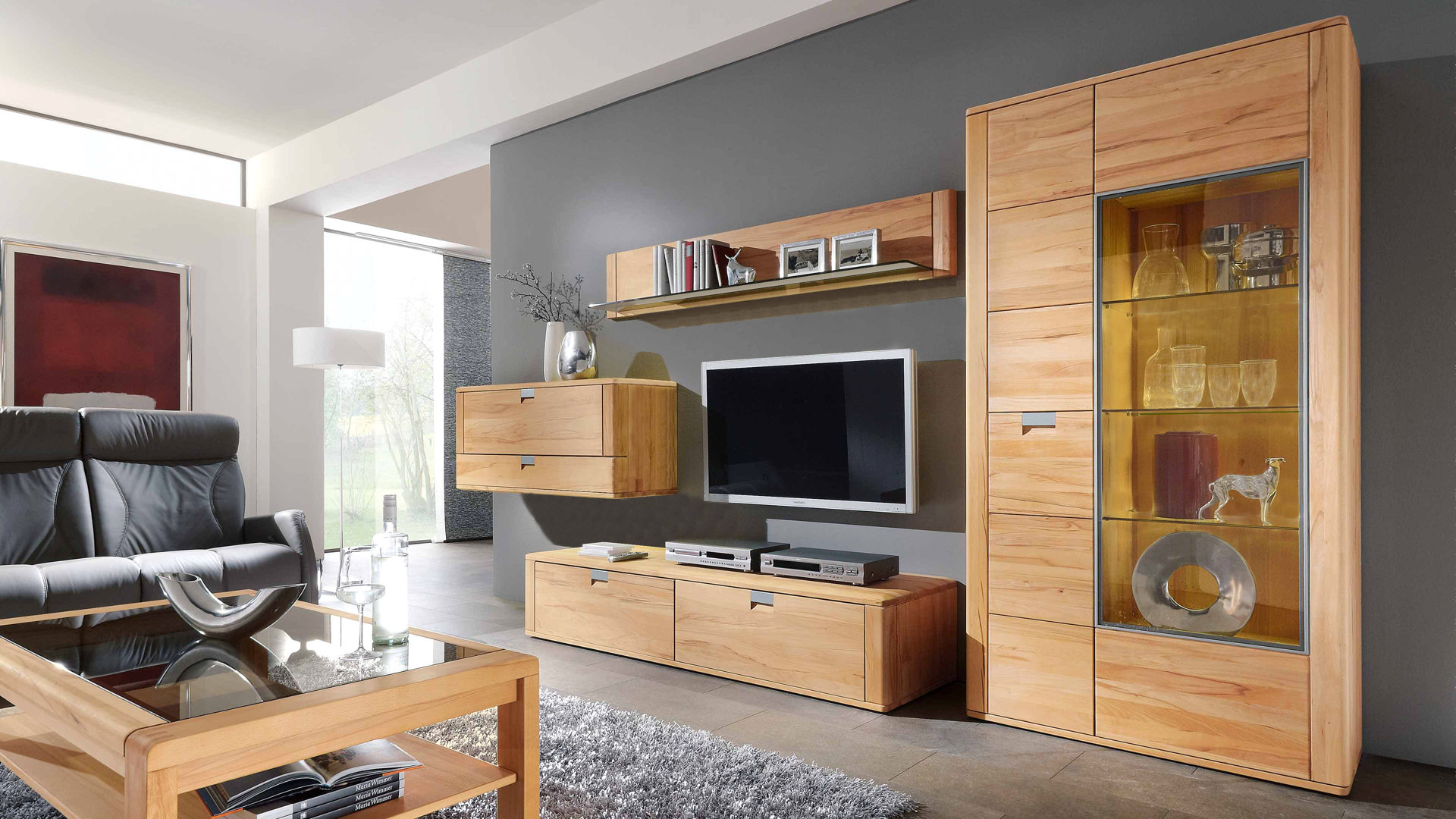 Partnerring Collection Massivholz Wohnwand Vigo Kernbuche Vierteilig Lamstedt Cuxhaven Bremerhaven