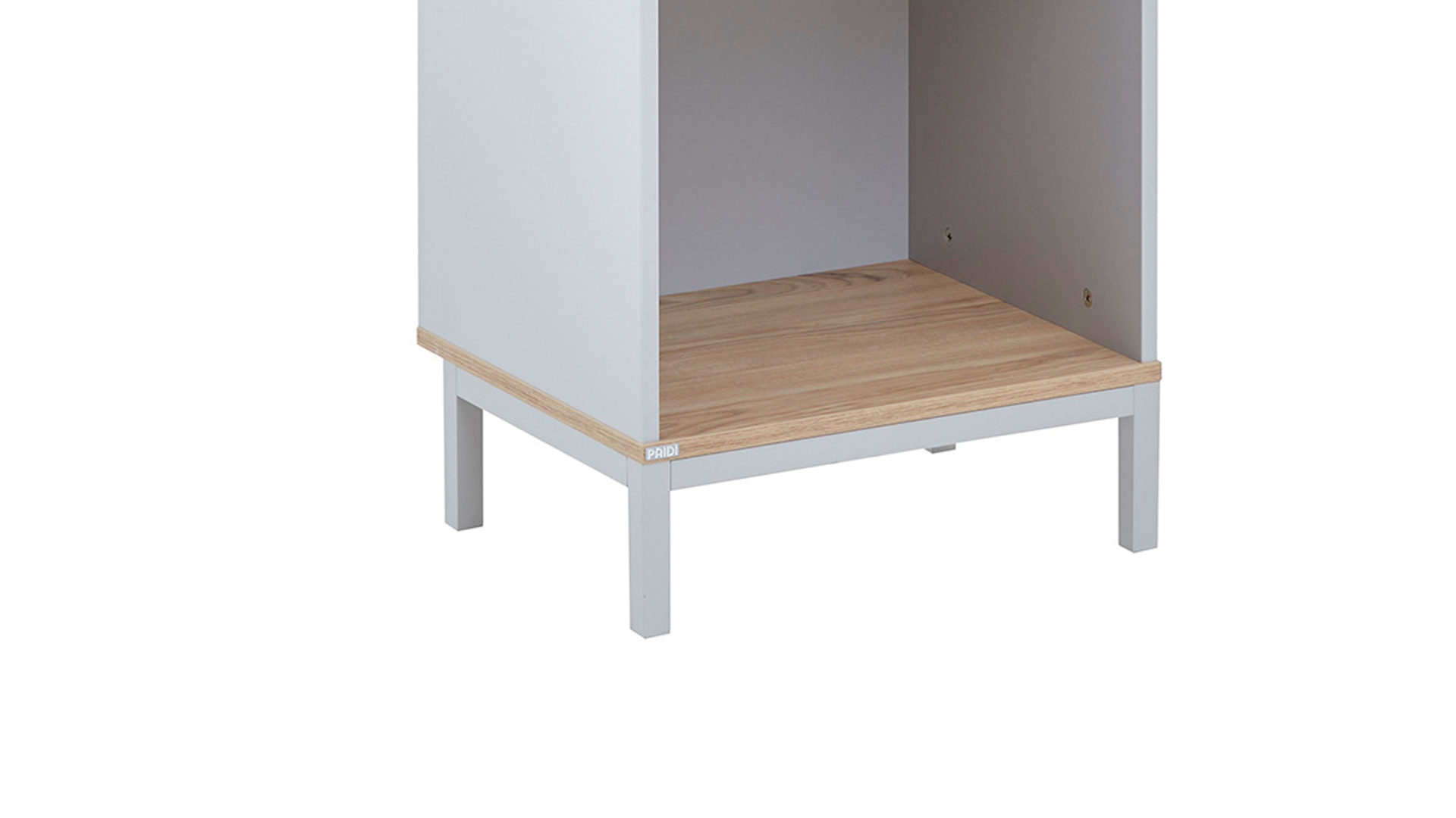 Regal Paidi aus Holz in Hellgrau PAIDI Babyzimmerprogramm Benne - Standregal Kieselgrau & Montana Eiche – fünf Fächer, Höhe ca. 202 cm