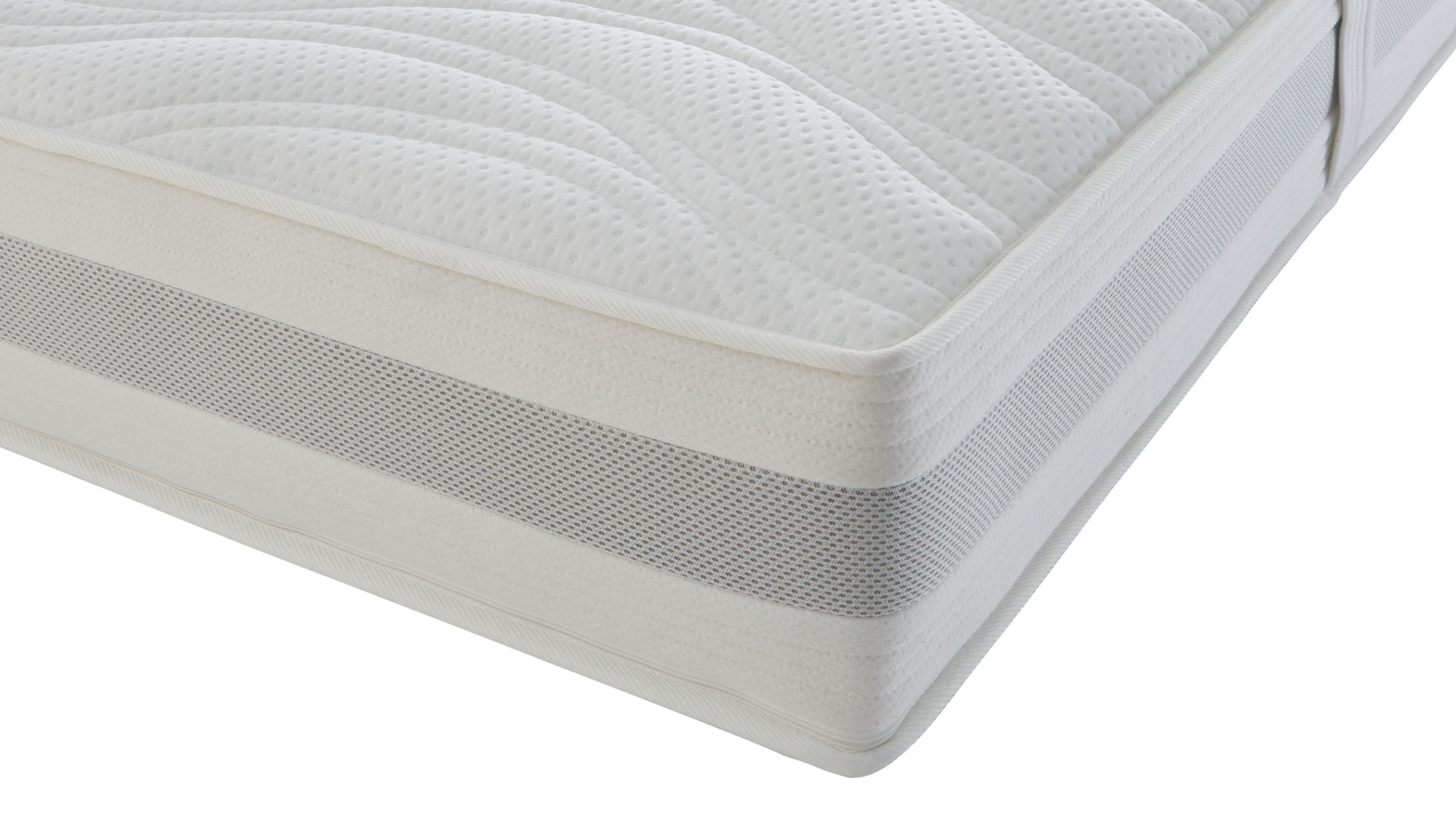 Federkernmatratze Interliving aus Stoff in Weiß Interliving Matratze Medikontur 1913 Taschenfederkern, H3 – Liegefläche ca. 120 x 200 cm