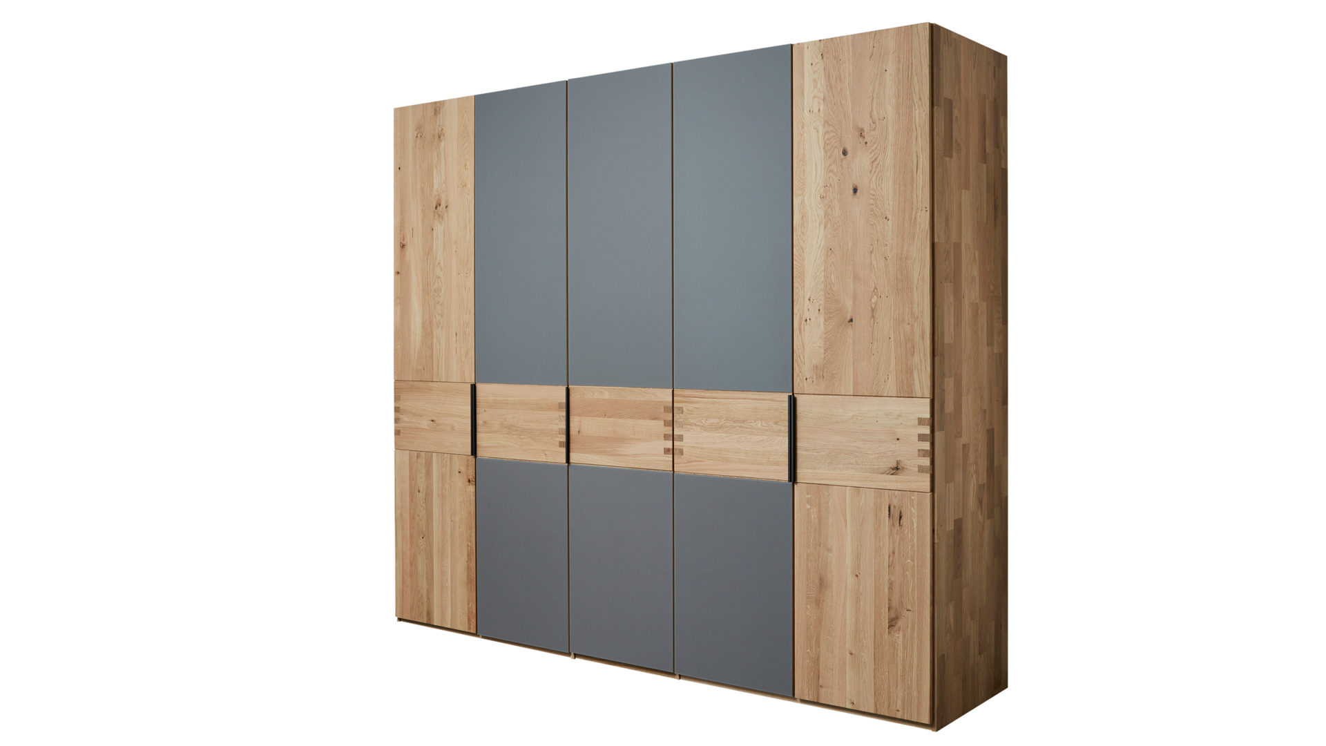 Komplettzimmer Interliving aus Holz in Grau Interliving Schlafzimmer Serie 1015 – Komplettzimmer 1004 Siena & Wildeiche – vierteilig, fünftürig