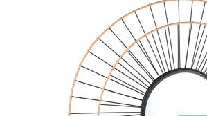 Spiegel Mirrors and more aus Spiegel in Schwarz Dekospiegel Kerstin Schwarz & Holzfarbig - Durchmesser ca. 80 cm