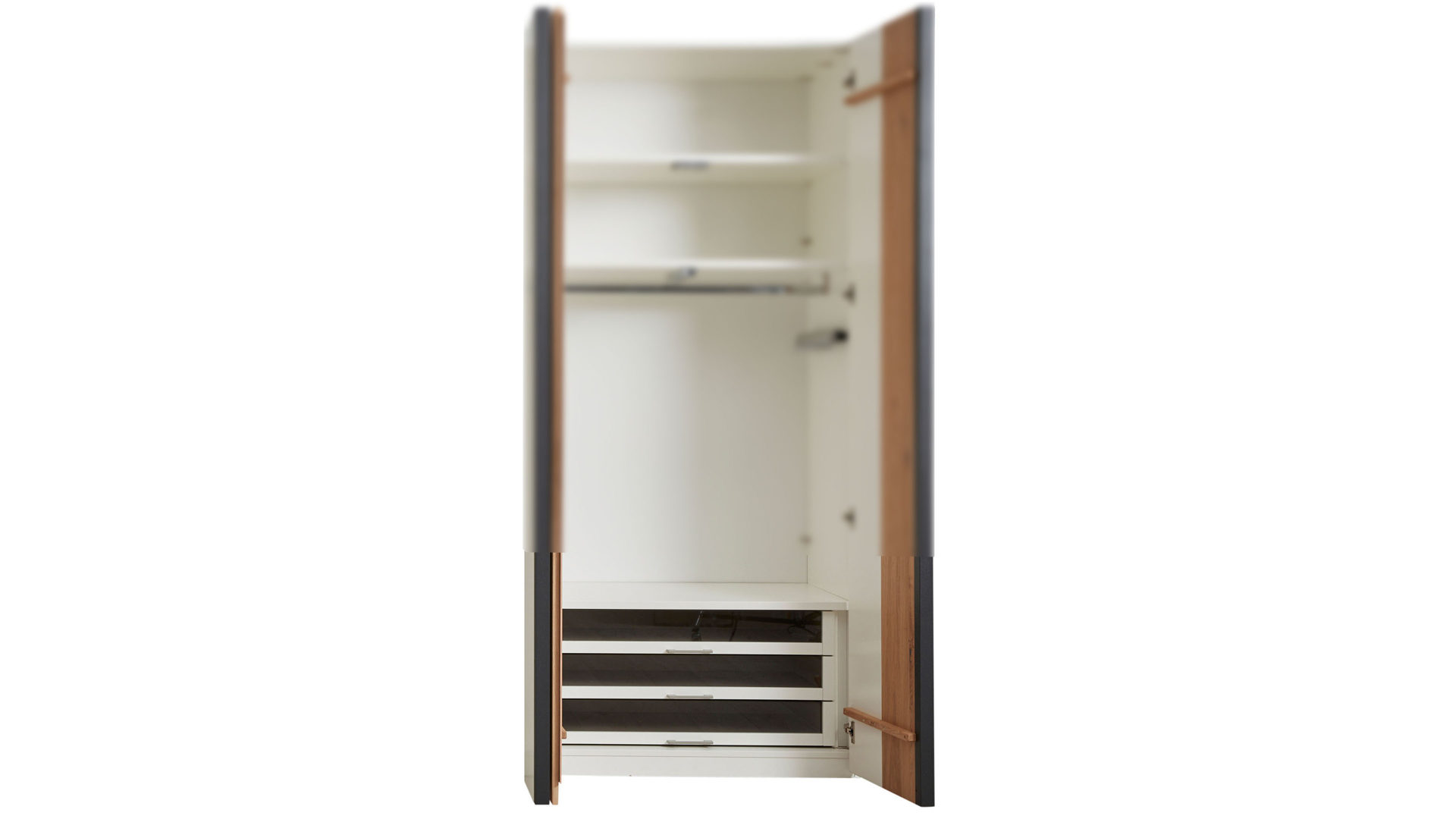Schubladen-Set Interliving aus Holz in Weiß Interliving Schlafzimmer Serie 1019 – Innenschubladen 523858 weiße Lackoberflächen – drei Schubladen