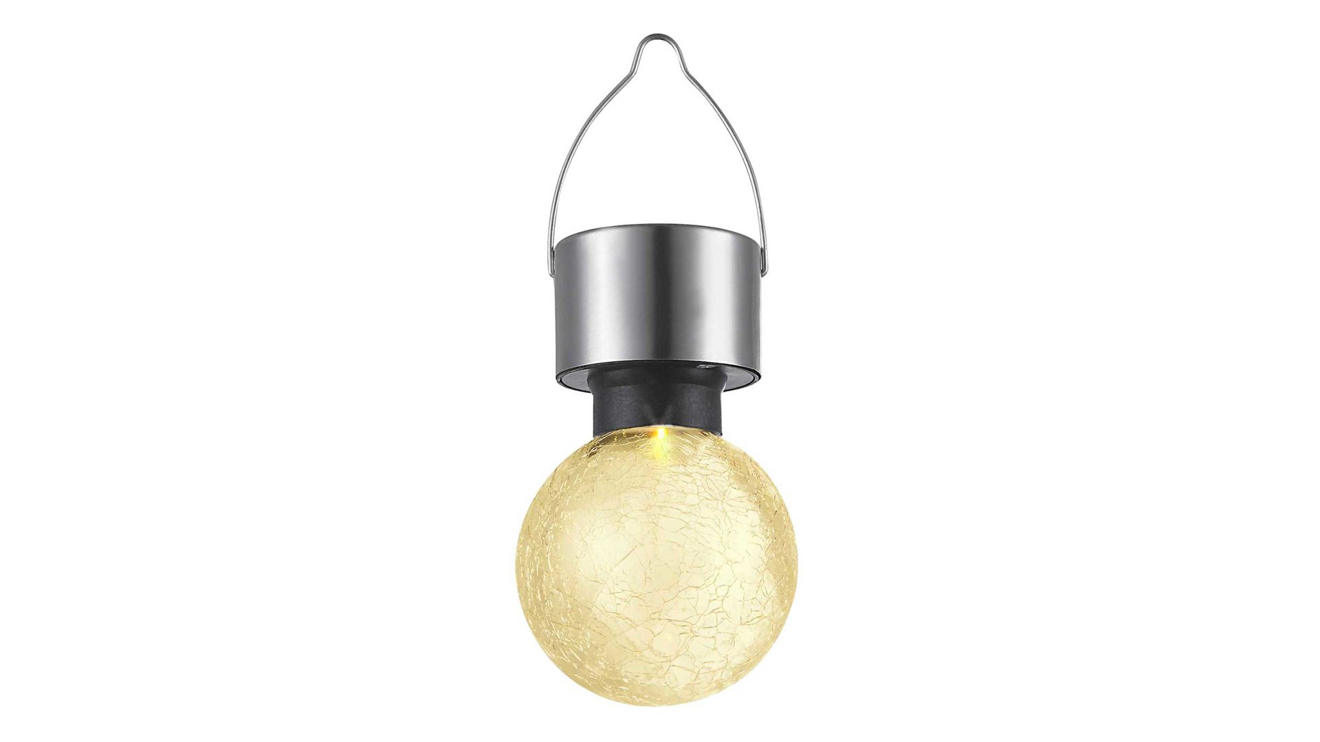 Solarleuchte Globo lighting aus Kunststoff in Weiß GLOBO Solar-Hängeleuchte 33058 weißer Kunststoff & Edelstahl – Durchmesser ca. 7 cm