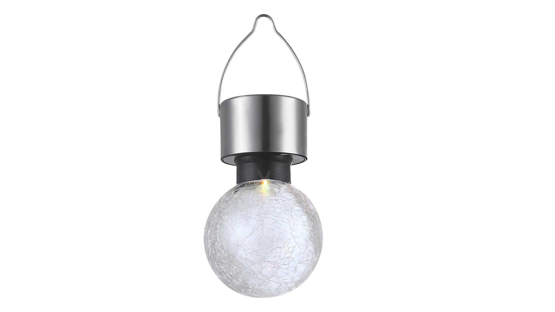 Solarleuchte Globo lighting aus Kunststoff in Weiß GLOBO Solar-Hängeleuchte 33058 weißer Kunststoff & Edelstahl – Durchmesser ca. 7 cm