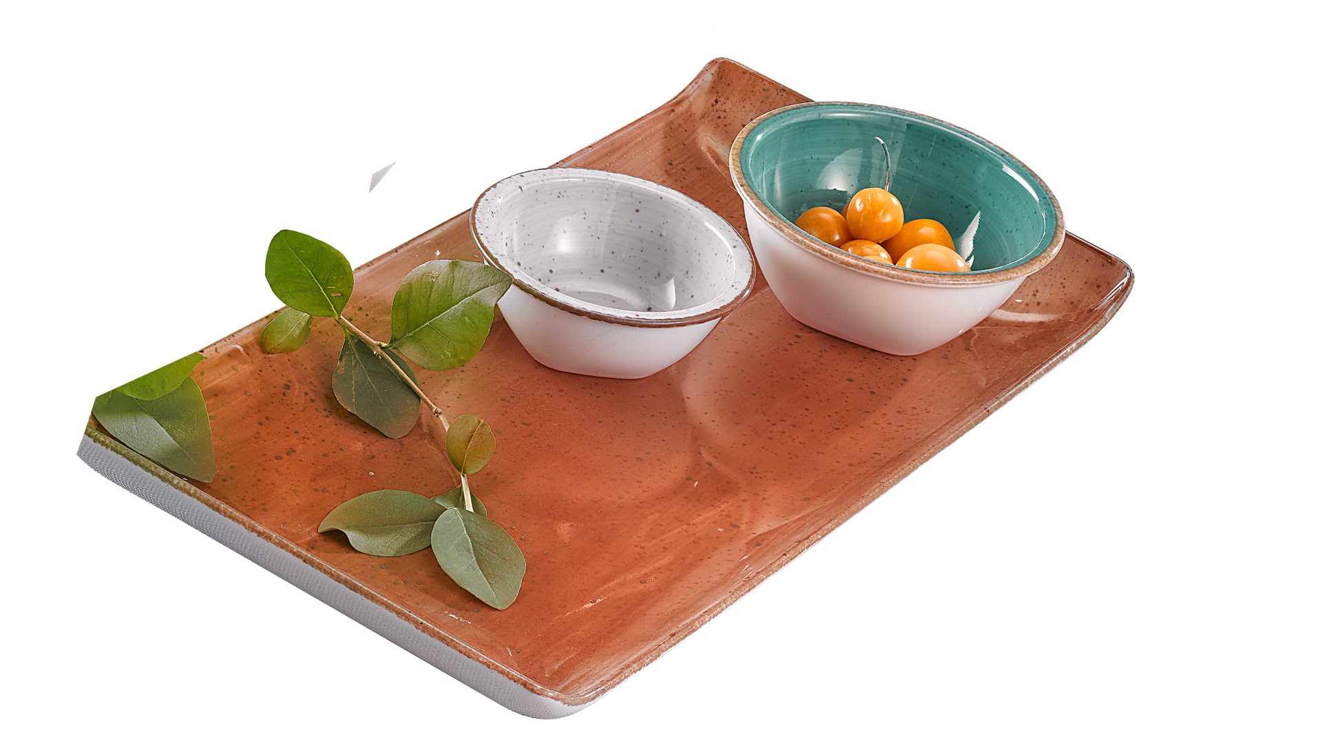 Einzelplatte Creatable aus Porzellan in Orange CREATABLE Vintage Nature – BBQ-Platte umbrafarbenes Porzellan – ca. 30 x 16 cm