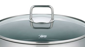 Topf Elo® aus Metall in Metallfarben ELO® Servierpfanne Citrin Edelstahl & Klarglas – Durchmesser ca. 28 cm