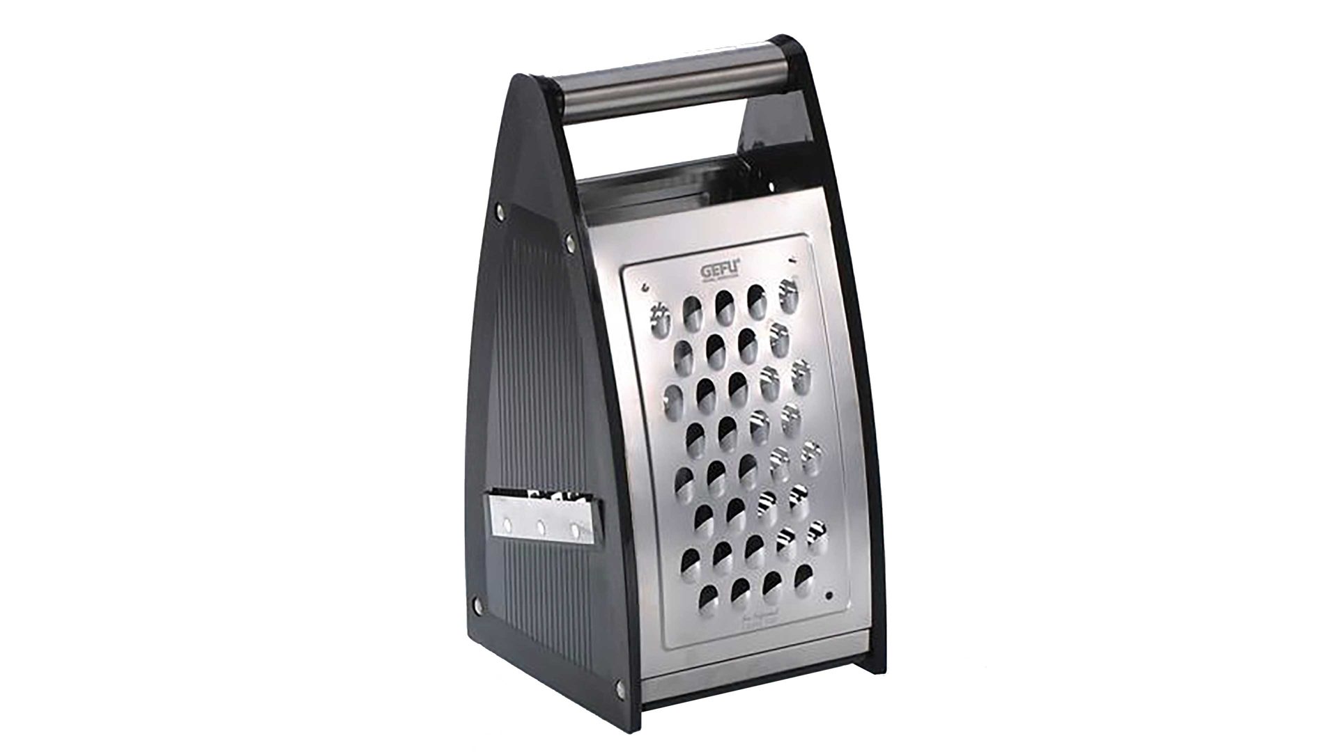 Reibe Gefu® aus Metall in Metallfarben GEFU® Vierkantreibe Quinto Edelstahl & schwarzer Kunststoff