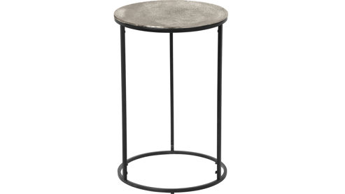 Beistelltisch Mirrors and more aus Metall in Silber Beistelltisch Padma Silber & Schwarz - Durchmesser ca. 41 cm