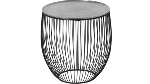 Beistelltisch Mirrors and more aus Metall in Silber Beistelltisch Rinari Silber & Schwarz - Durchmesser ca. 43 cm