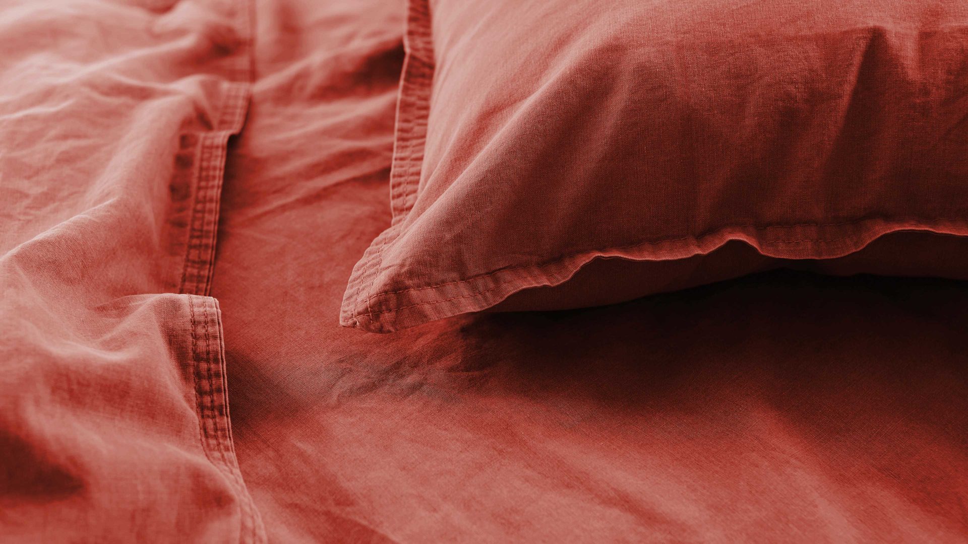 Bettwäsche-Set H. g. hahn haustextilien® aus Stoff in Orange HAHN Bettwäsche-Set Stone Washed sienafarbene Baumwolle – ca. 155 x 220 cm