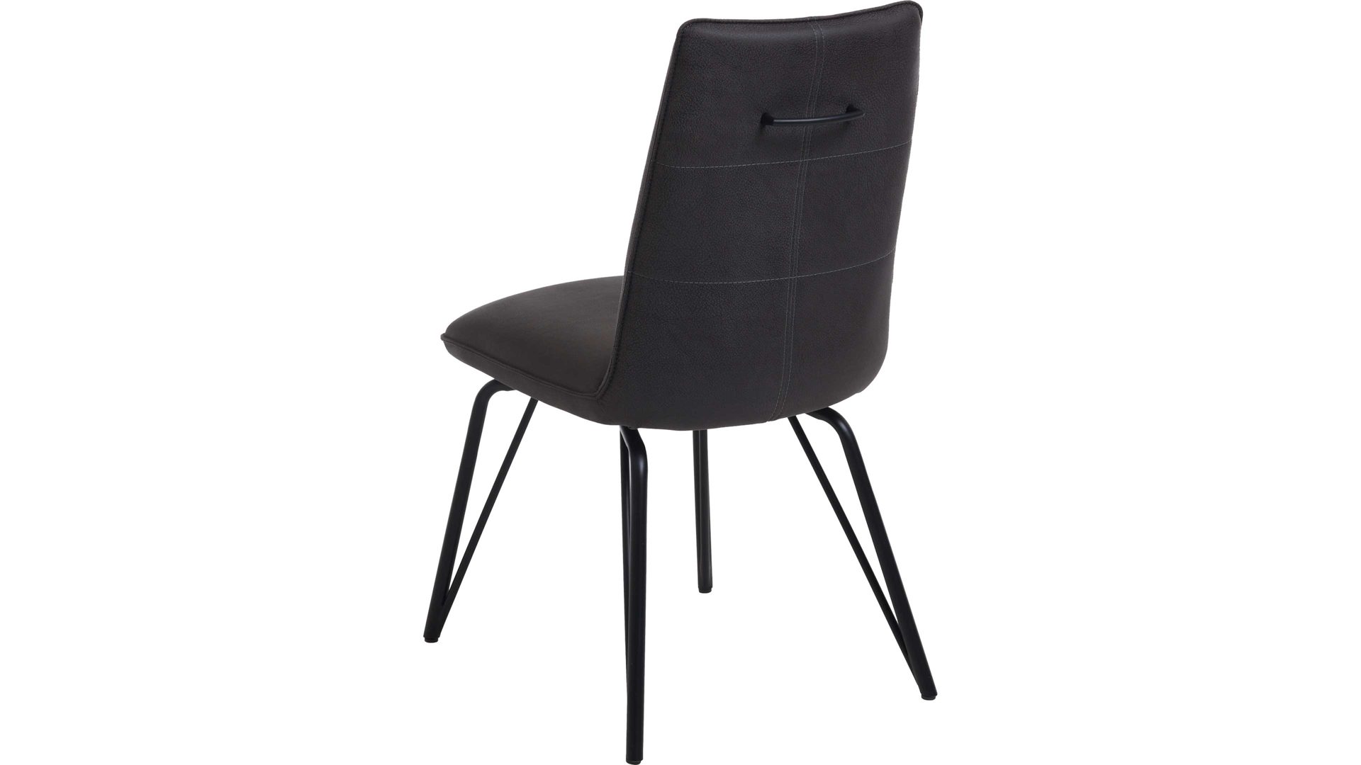Vierfußstuhl Habufa® aus Leder in Schwarz HABUFA® Esszimmerstuhl Bella schwarzer Velours Rocky & schwarze Metallfüße