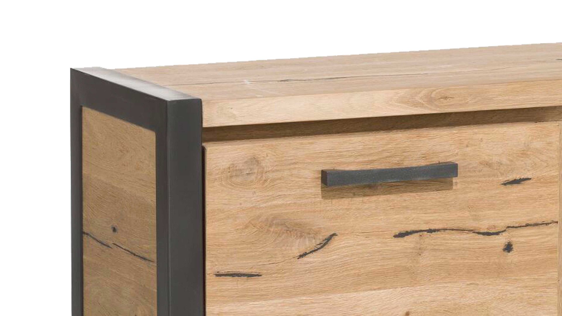 Lowboard WOODS & TRENDS aus Holz in Holzfarben WOODS & TRENDS Lowboard Brooklyn als TV-Möbel bzw. Hifi-Möbel braunes Eichefurnier – zwei Türen, zwei Fächer - Breite ca. 170 cm