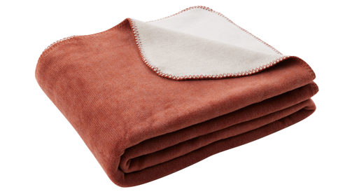 Wohndecke Interliving aus Mischgewebe in Orange Interliving Wohndecke Serie 9104 Rotfuchs & Feder – ca. 150 x 200 cm