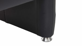 Zweisitzer Steinpol polsteria aus Leder in Schwarz Leder-Zweisitzer schwarzes Leder Punch & Alufüße - Länge ca. 140 cm