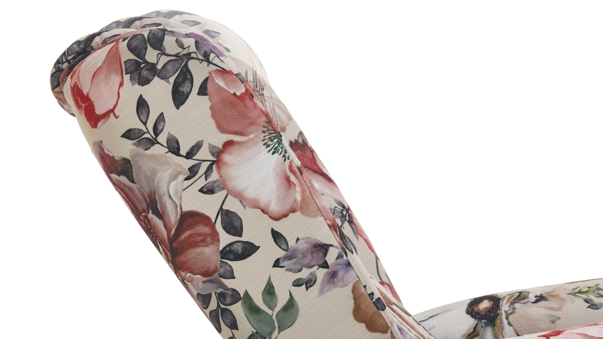 Ohrensessel Steinpol polsteria aus Stoff in Mehrfarbig Ohrensessel mit Funktion floraler Stoffbezug Aster beige & Eiche biancofarbene Holzfüße