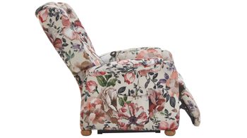 Ohrensessel Steinpol polsteria aus Stoff in Mehrfarbig Ohrensessel mit Funktion floraler Stoffbezug Aster beige & Eiche biancofarbene Holzfüße