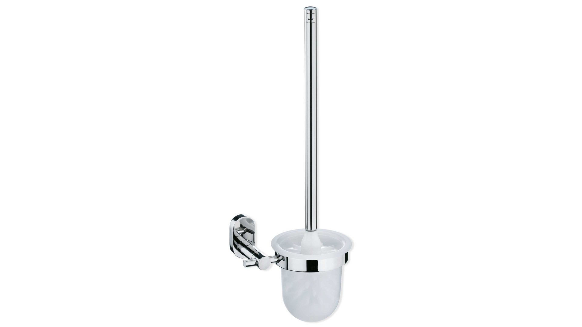 WC-Garnitur Kela | keck & lang aus Glas in Weiß kela Toilettengarnitur Lucido Edelstahl & Glas – ca. 43 cm hoch