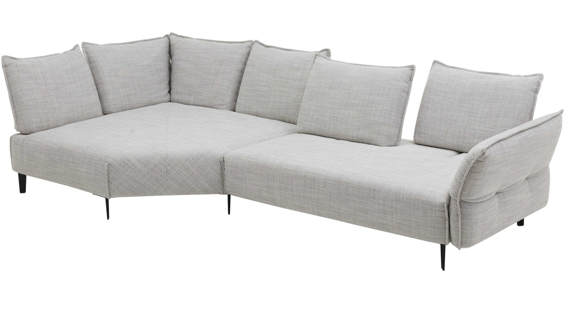 Ecksofa W.schillig i. i. aus Stoff in Hellgrau W.SCHILLIG Ecksofa Bonnie silbergrauer Webstoff T88 & schwarze Metallfüße – Stellfläche ca. 158 x 340 cm
