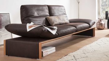 Zweisitzer Koinor aus Leder in Dunkelbraun KOINOR Zweisitzer Ledersofa Harriet schokofarbenes Leder India & Wildeiche – Länge ca. 206 cm