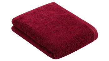 Duschhandtuch Vossen aus Naturfaser in Dunkelrot VOSSEN® Handtuchserie Vegan Life – Duschtuch rubinroter Baumwoll-Frottee – ca. 67 x 140 cm