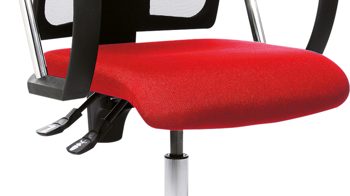 Drehstuhl OrthoSedis aus Stoff in Rot Drehstuhl orthoSedis 30 für Ihre Büroeinrichtung dunkelroter Bezug G27 & verchromtes Drehkreuz