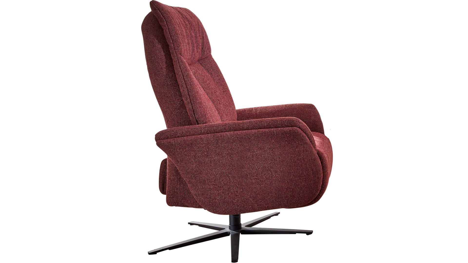 Relaxsessel Interliving aus Stoff in Rot Interliving Sessel Serie 4560 - Easy Swing Sessel 31V14 chiantifarbener Melangebezug Q2 & anthrazitfarbener Sternfuß