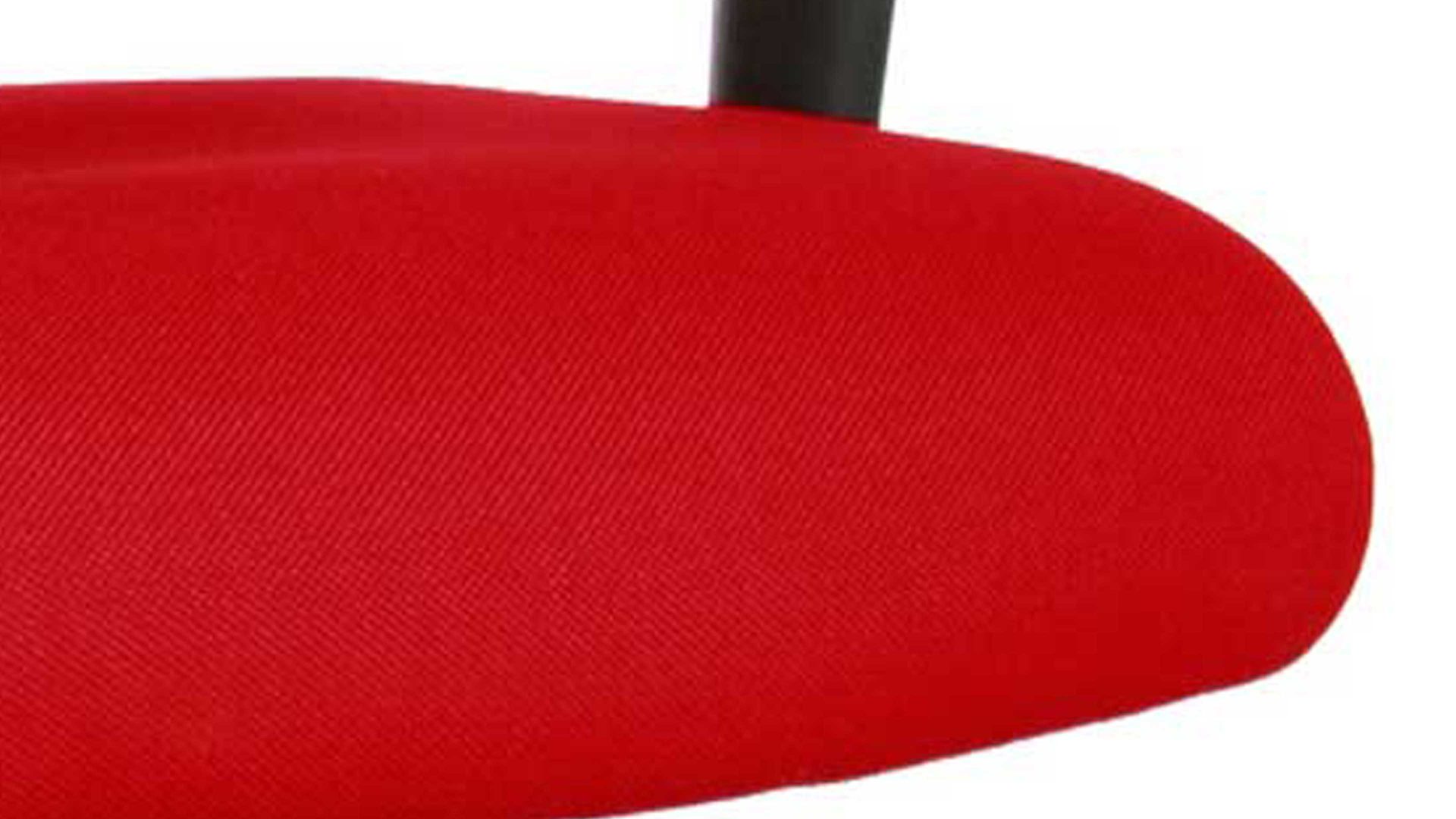 Drehstuhl OrthoSedis aus Stoff in Rot Drehstuhl OrthoSedis 50 als Sitzmöbel fürs Büro roter Netzbezug TT310 & poliertes Aluminium-Fußkreuz