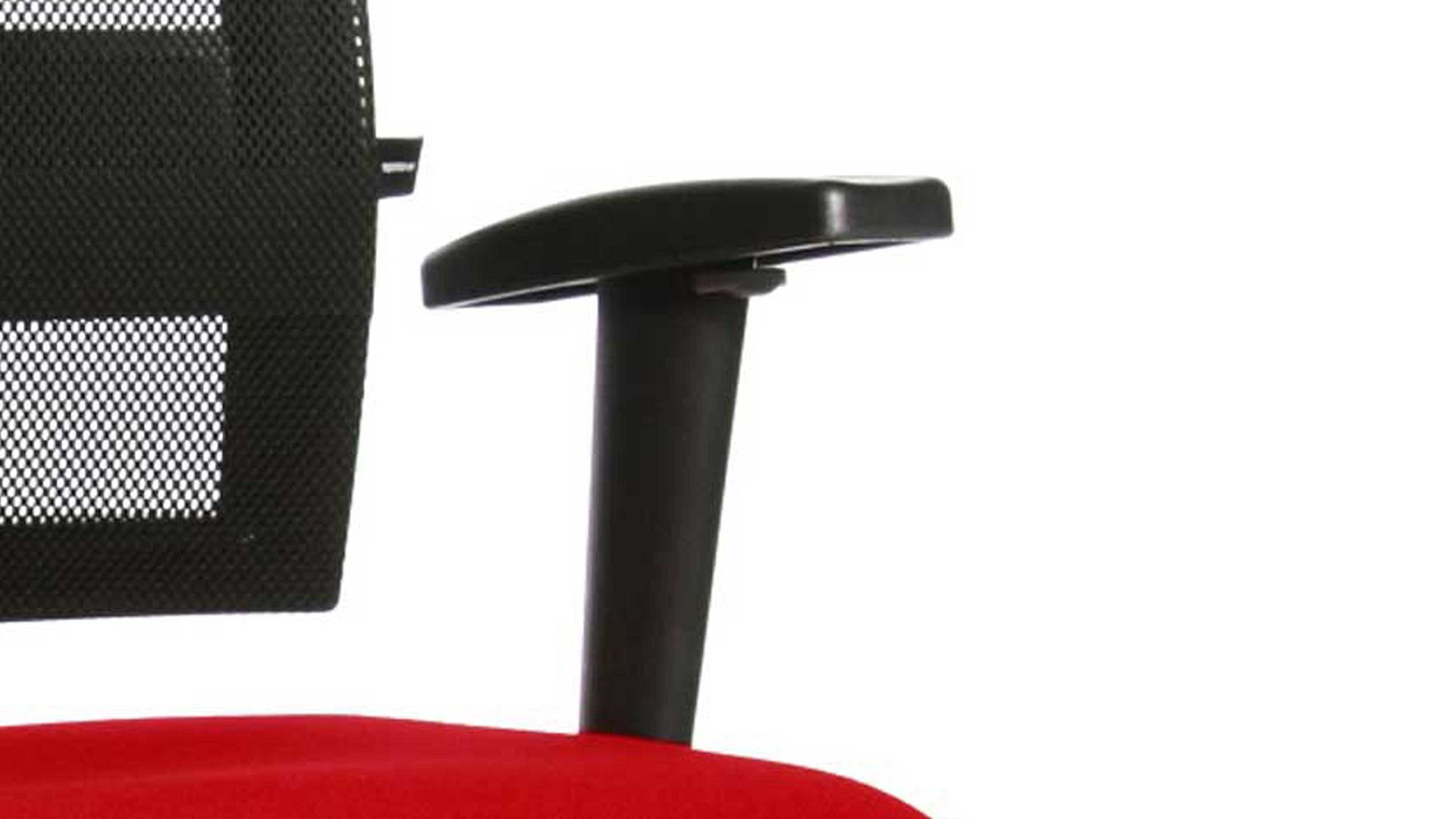 Drehstuhl OrthoSedis aus Stoff in Rot Drehstuhl OrthoSedis 50 als Sitzmöbel fürs Büro roter Netzbezug TT310 & poliertes Aluminium-Fußkreuz