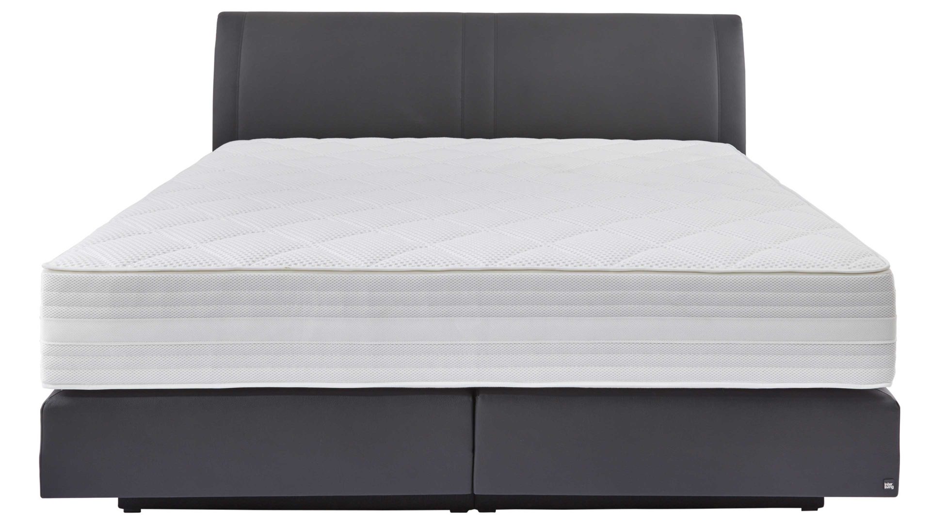 Boxspringbett Interliving aus Stoff in Grau Interliving Boxspringbett Serie 1401 graues Flachgewebe Neo 485400 – Liegefläche ca. 180 x 200 cm