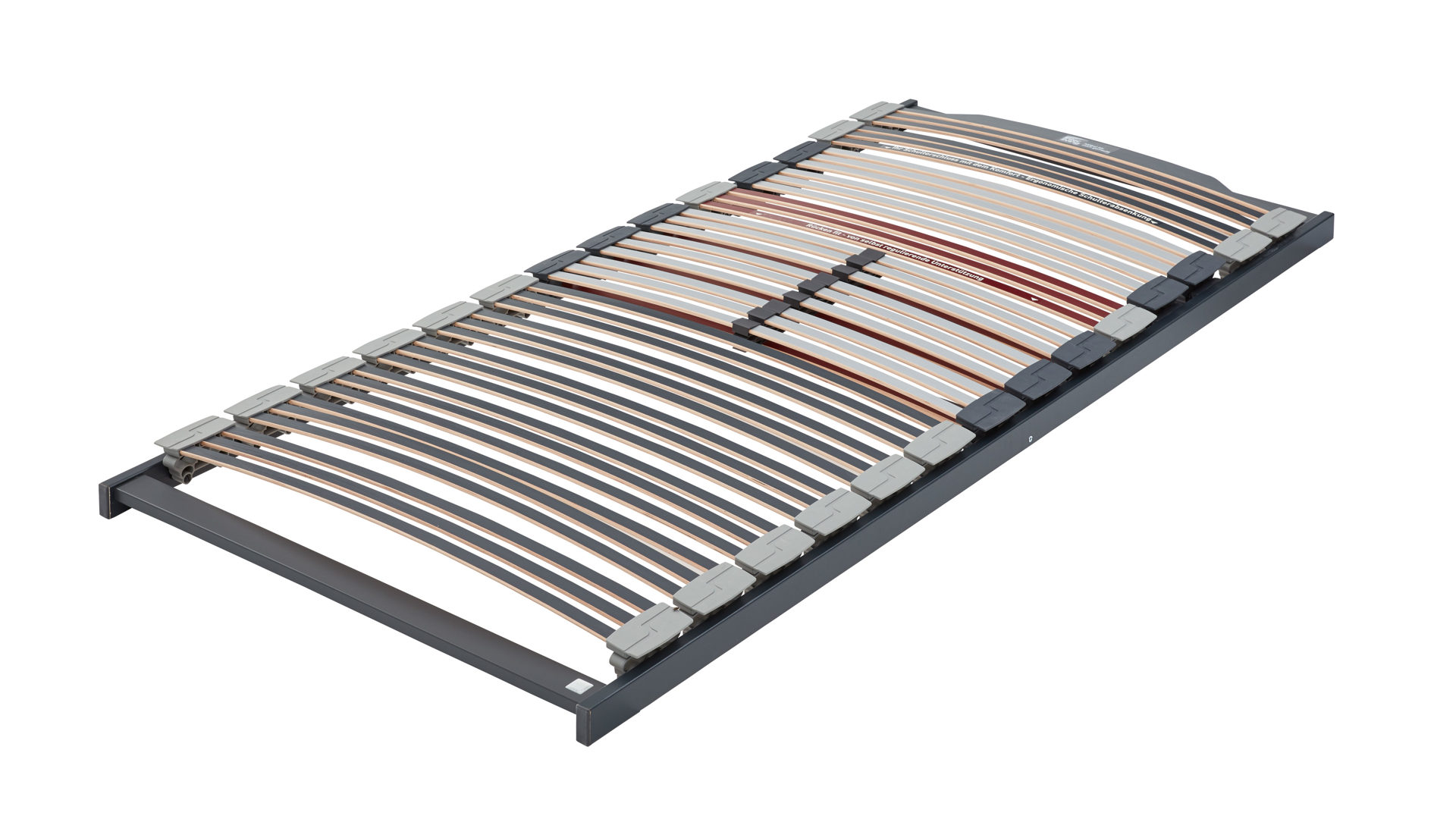 Lattenrost Interliving aus Holz in Grau Interliving Lattenrost Serie 1943 mit Gasdruckfeder manuelle Kopf- & Fußteilverstellung mit Gasdruckfeder – Liegefläche ca. 140 x 200 cm