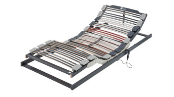 Lattenrost Interliving aus Holz in Grau Interliving Lattenrost Serie 1943 – Lattenrost MASTER motorische Rücken- & Fußteilverstellung – Liegefläche ca. 80 x 200 cm