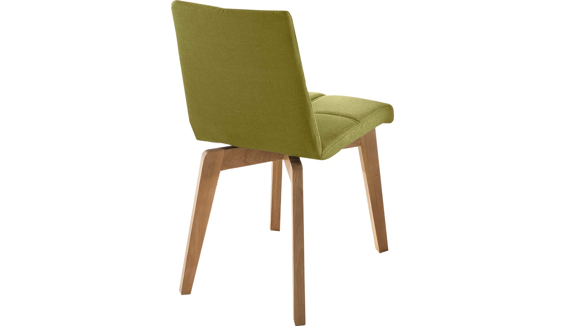Polsterstuhl Standard furniture factory aus Stoff in Grün Polsterstuhl als bequemes Sitzmöbel lemongrünes Flachgewebe Grand 4003, Schale 2 & naturfarbene Eichenfüße