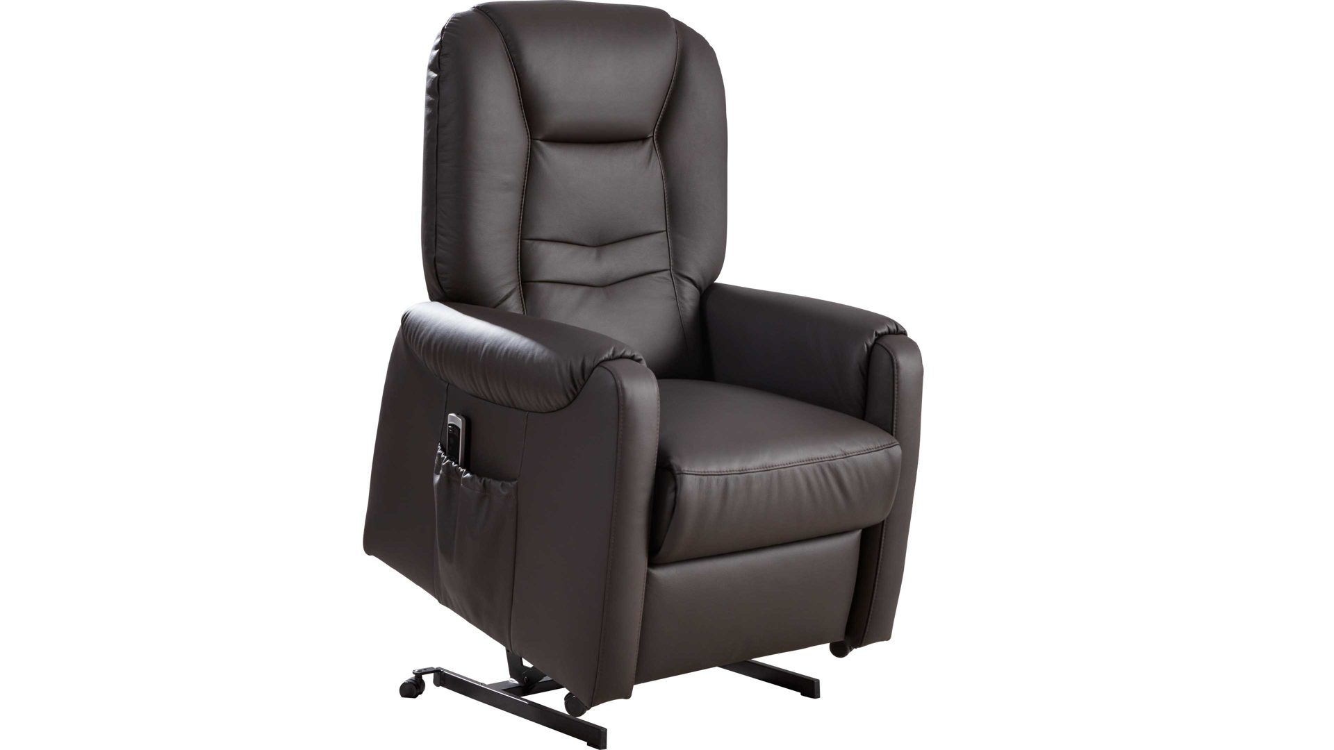 Relaxsessel Steinpol polsteria aus Leder in Dunkelbraun TV-Sessel Carlos moccafarbenes LongLife-Leder Punch – ein Motor & Aufstehhilfe