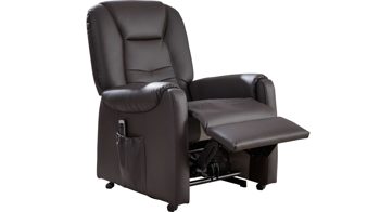 Relaxsessel Steinpol polsteria aus Leder in Dunkelbraun TV-Sessel Carlos moccafarbenes LongLife-Leder Punch – zwei Motoren & Aufstehhilfe